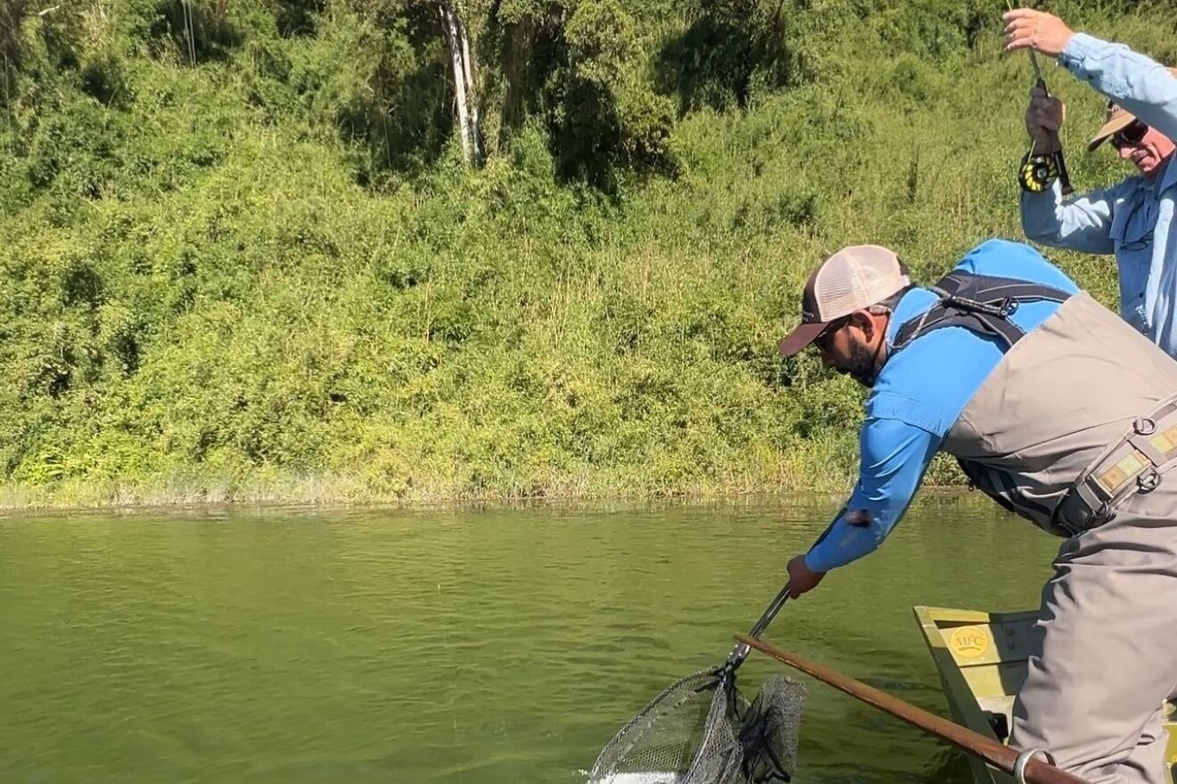 Local guides assisting a landing from the boat in southern Chile