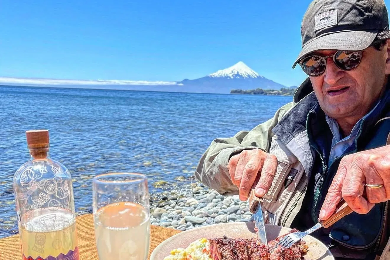 Premium lunch by the lake and volcano during a fishing excursion